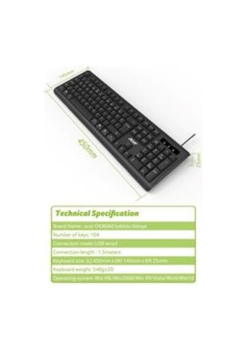 ACER OKB0A0 SİYAH KABLOLU SESSİZ TUŞLU KLAVYE