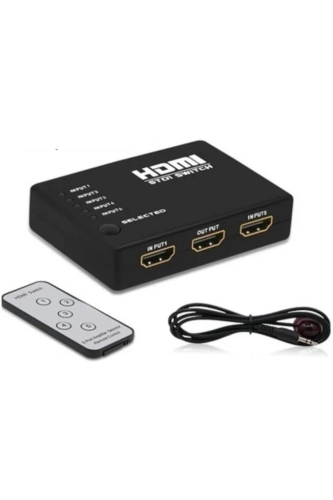 Alfais 4416 Hdmi Çoklayıcı Çoğaltıcı Switch 5 Port Kumandalı Ir Alıcılı