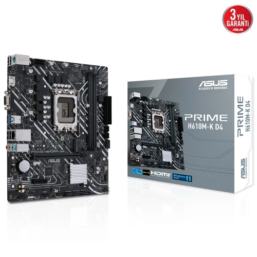 ASUS H610M-K D4 ARGB H610 DDR4 (Vga Yok) GLan mATX HDMI USB3.2 M2 RGB 1700p Anakart