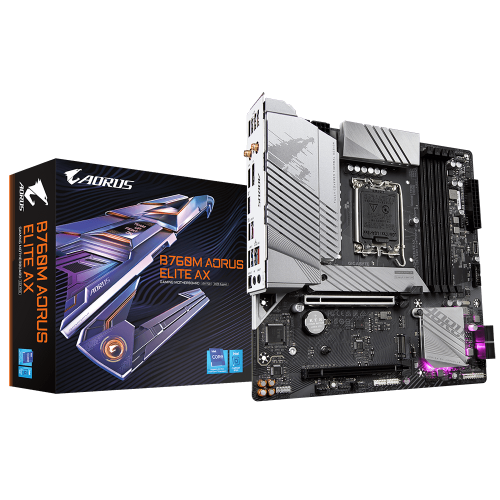 GIGABYTE B760M AORUS ELITE AX 5333MHz(OC) DDR5 M.2 mATX 1700p