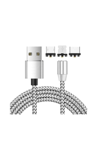 iphone Samsung Micro Usb Type c 4910a Mıknatıslı Data Şarj Kablo