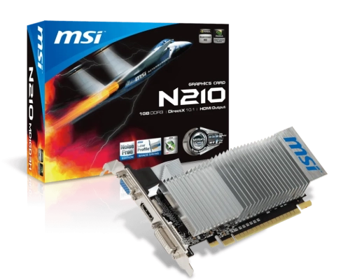 MSI N210-1GD3/LP 64Bit 1GB DDR3 VGA DVI HDMI 64B