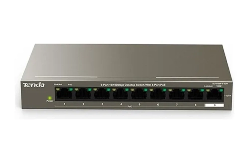 TENDA TEF1109P-8-63W 8 PORT 10/100 1 UPLI POE SWIT